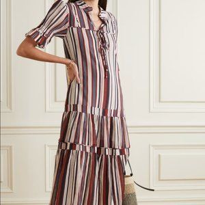NWT Apiece Apart Los Altos striped tiered dress sz 4